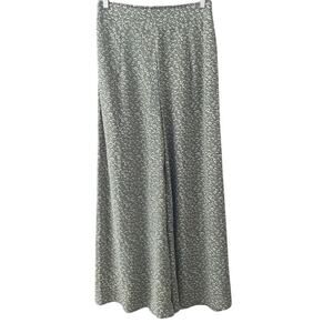 Roolee Floral Wide Leg Flowy Pants - Green - Medium